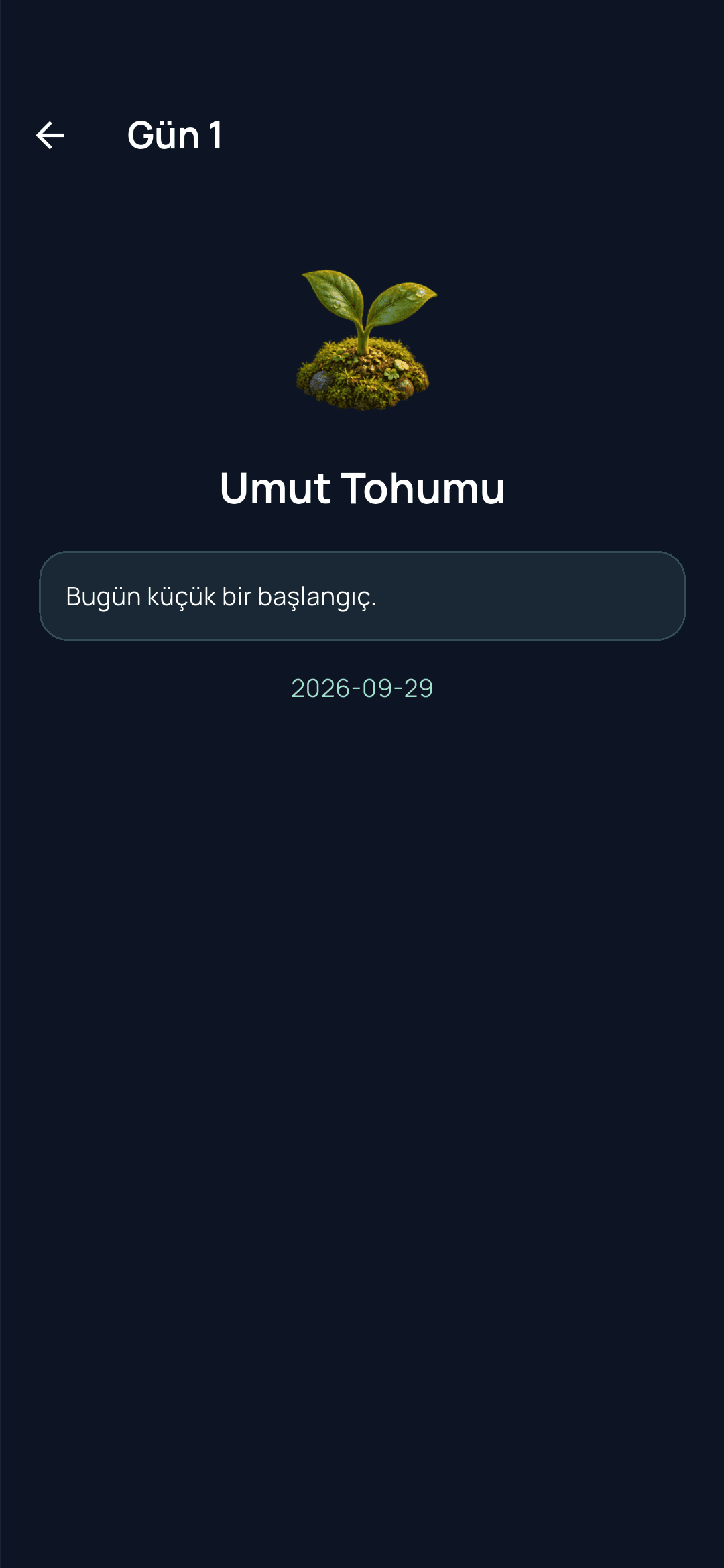 Parçaya dokununca açılan kayıtlı not ekranı